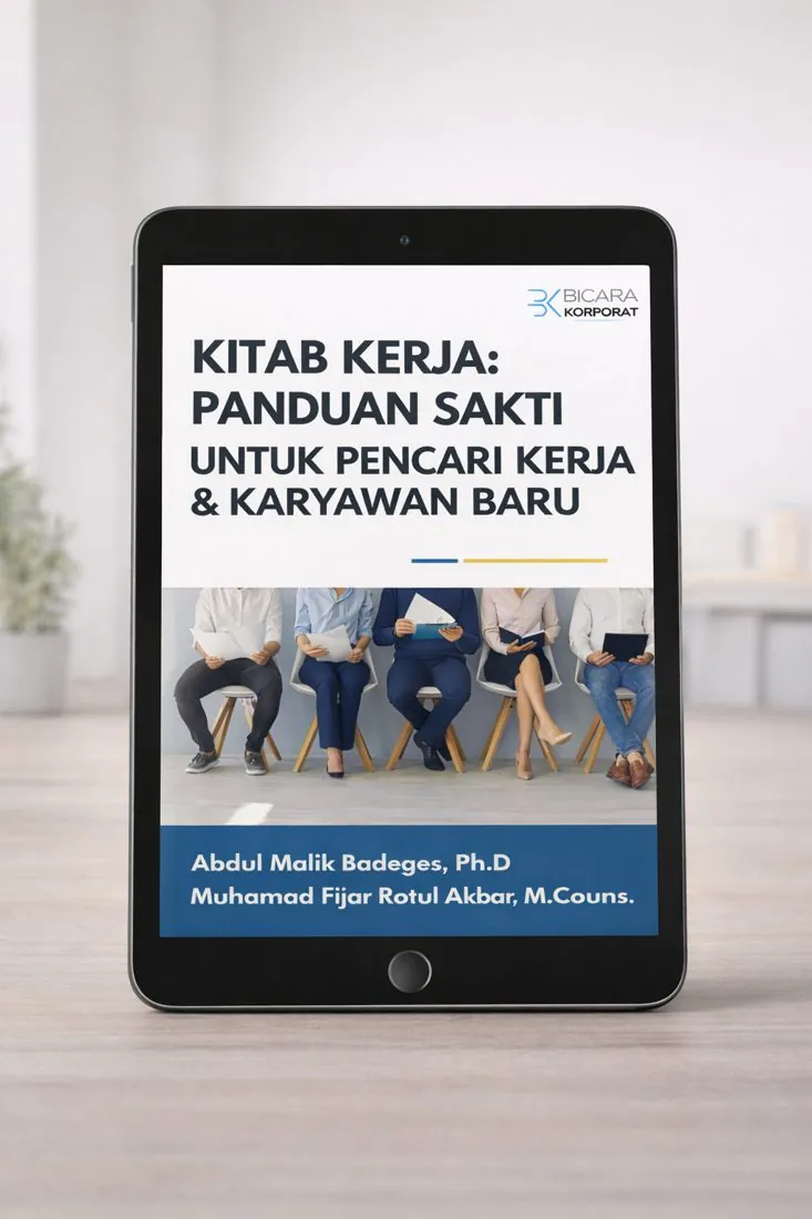 E-book Kitab Kerja di tablet